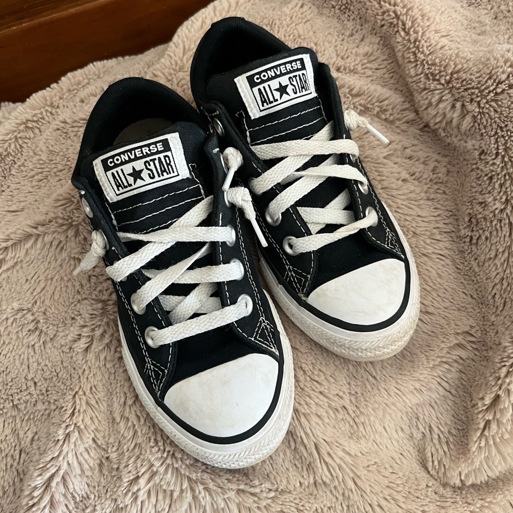 Converse Kids Black and White Sneakers - Picture 6 of 11